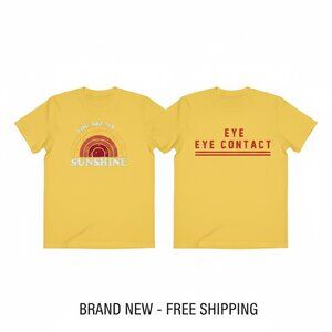 Yellow Graphic T-Shirt Bundle | Sunshine Rainbow + Eye Contact Top | Cute Tees